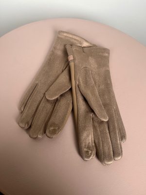 Imiteret skindhandske blød kvalitet str. 7 8 beige