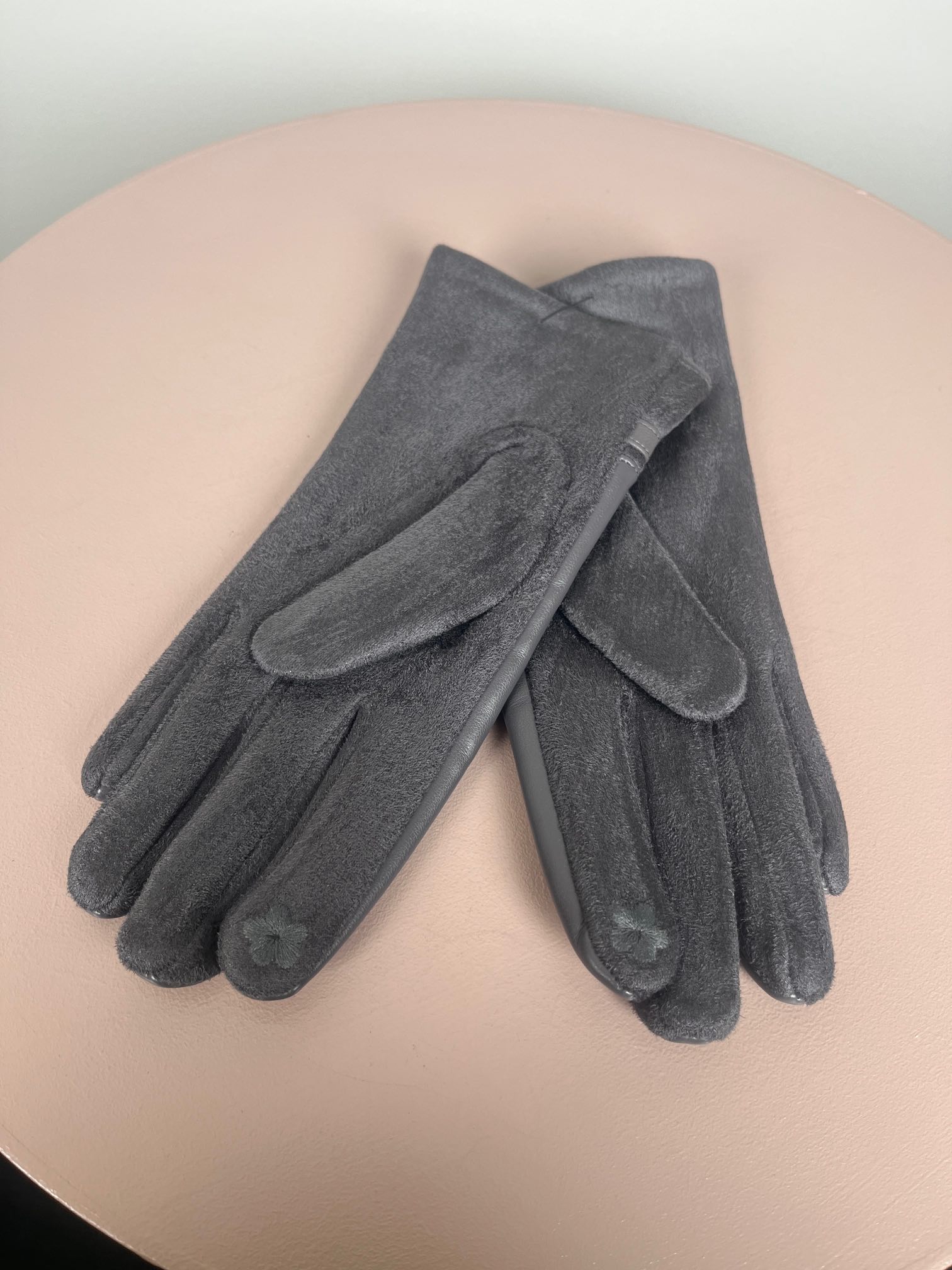 Imiteret skindhandske blød kvalitet str. 7 8 Grå - Billede 2