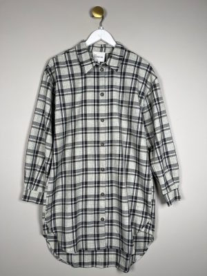 Ny new wardrobe str. 38 <br/> skjortekjole i struktur vævning