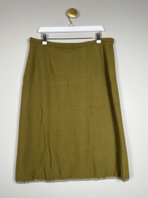 Lysgaard str. xl <br/> dusty olivengrøn nederdel strik