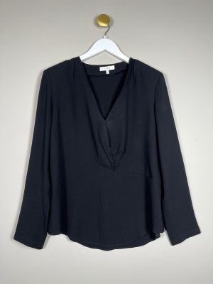 IRO str. 42 <br/> sort bluse med lange ærmer