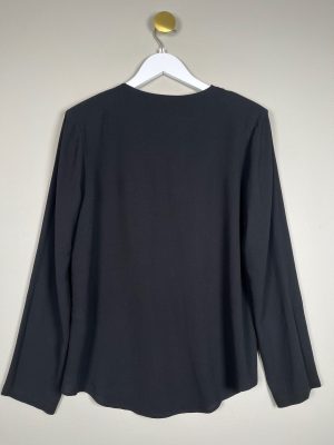 IRO str. 42 <br/> sort bluse med lange ærmer