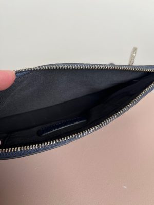 Decadent læder clutch taske marineblå