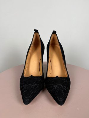 Inwear str. 37 <br/> sorte stiletter med flotte syninger