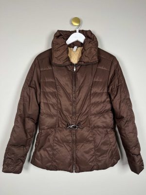 Trussardi str. M/L <br/> brun dunjakke med spænde