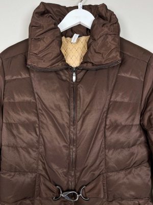 Trussardi str. M/L <br/> brun dunjakke med spænde