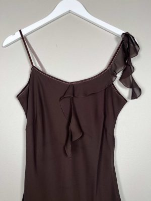 Jensen Women str. 36 <br/> brun kjole med spagettistropper
