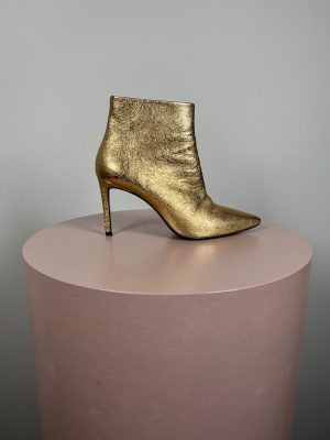 BilliBi str. 39 <br/> "guld" ankelstøvle med hæl