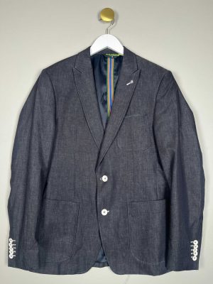 Blue Industry str. S M <br/> sort melange blazer chins agtig stof