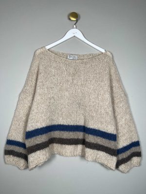 Tif Tiffy str. S/M <br/> beige strik med striber