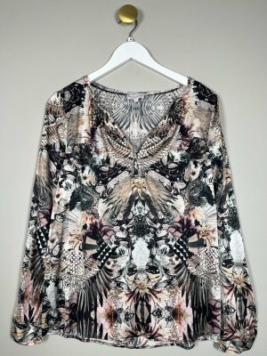 Dea Kudibal str. M <br/> mønstret silkebluse