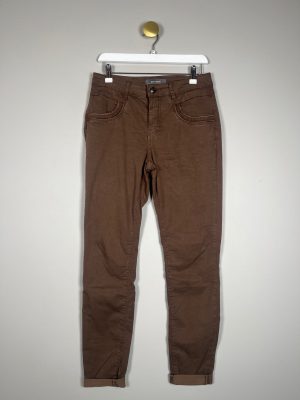Mos Mosh str. 27 <br/>  brun jeans med border ved lommer