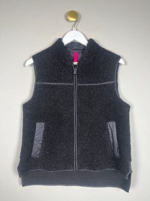 Mos Mosh str. XS  <br/> sort teddy vest med lommer
