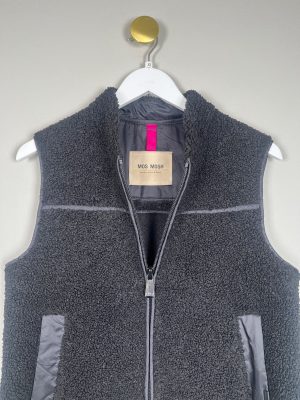 Mos Mosh str. XS  <br/> sort teddy vest med lommer