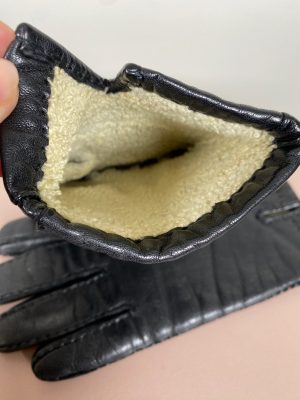 Skindhandsker med foer sort herre