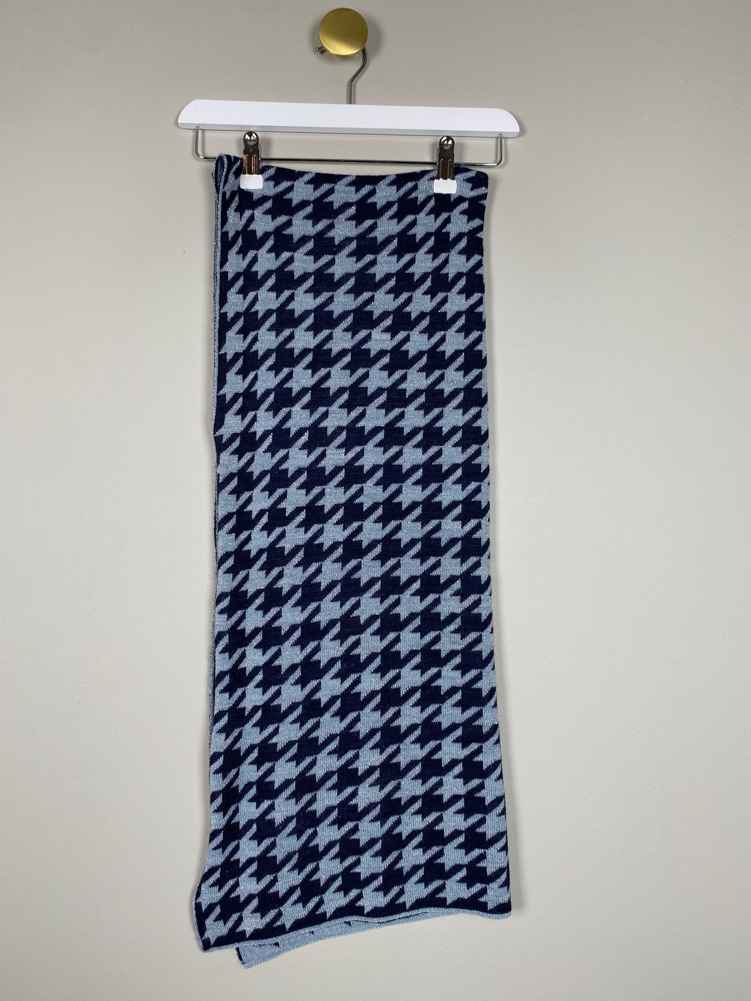 Poncho <br/> Marine grå mønstret med sølvnister