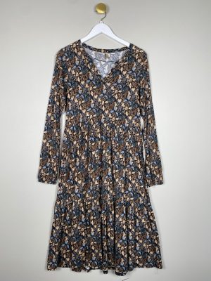 soyaconcept str. S <br/> mønstret kjole med v hals