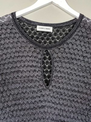 Storm & Marie str. M <br/> lang kjole med sølvglimmer