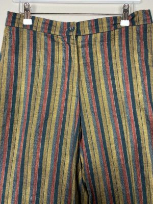 McVerdi str. S <br/> stribede bukser med brede ben, rød, blå og grøn