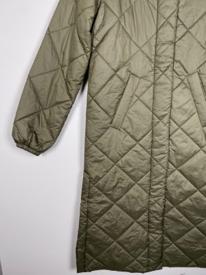 Globalfunk str. XS <br/> grøn dunjakke med hætte