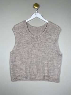 Strik vest beige str. M L