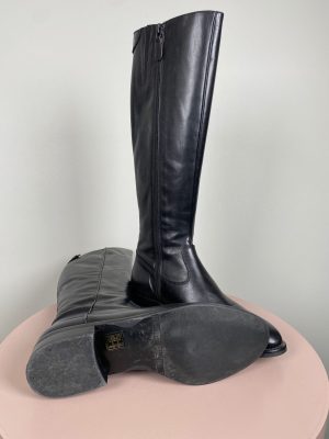 X str. 38 <br/> Sort  lang skindstøvle