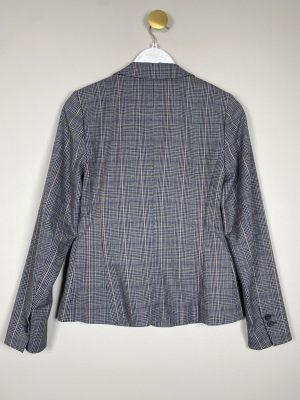 Esprite str. 34 <br/> blazer sort grå beige tern