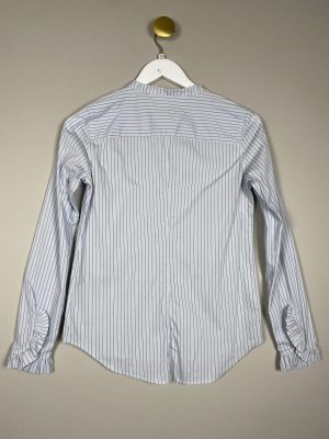 Mos Mosh str. Xs <br/> hvis nålestribet skjorte med rund hals