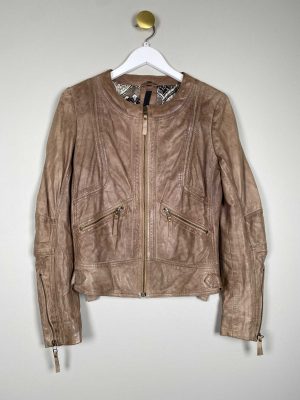 Auluna str, 36 <br/> brun skindjakke