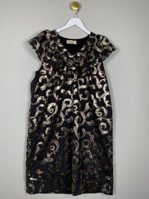Mos Mosh str. M <br/> Sort kjole med guldtryk