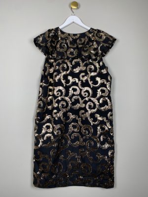Mos Mosh str. M <br/> Sort kjole med guldtryk