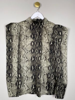 Copenhagen Muse str. M <br/> skjorte bluse grøn leopard print