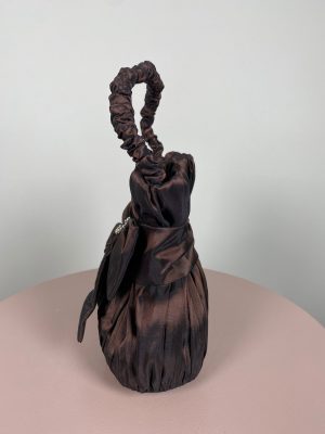 Selskabstaske med sløjfe, mørk bordeaux