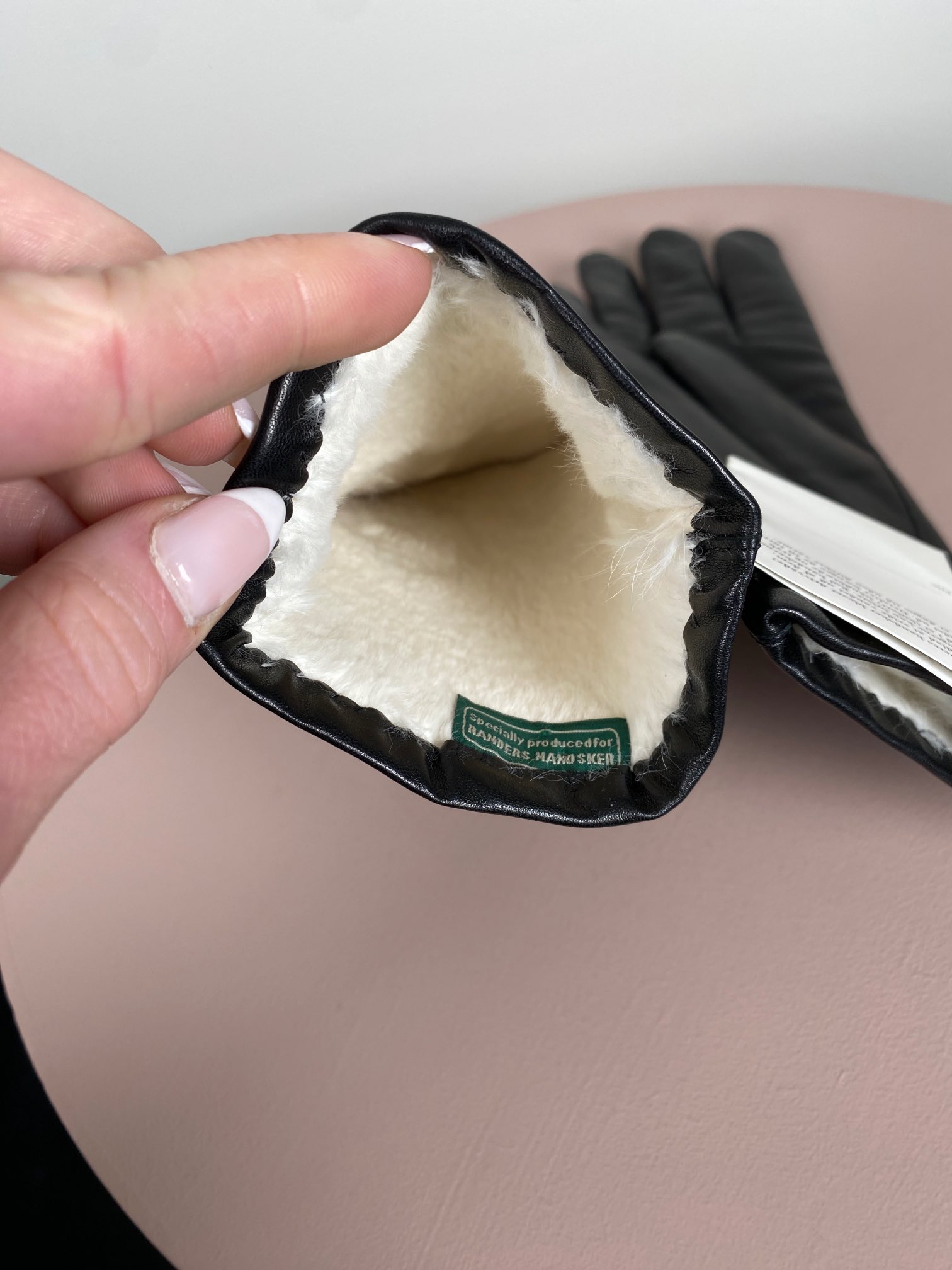 Randers Handsker, sorte skindhandsker med foer - Billede 3