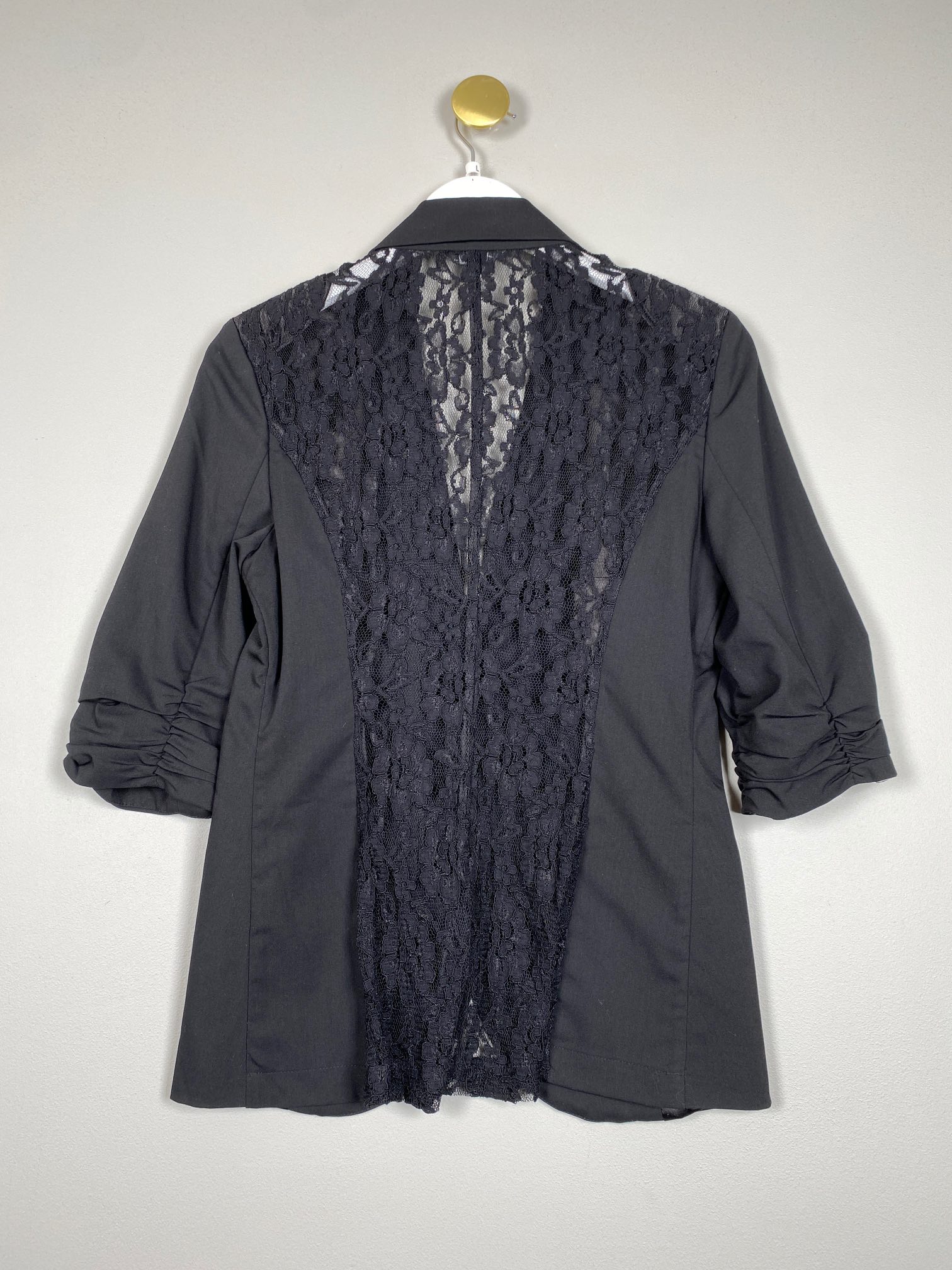 mbyM str. L <br/> sort blazer med blonderyg - Billede 3