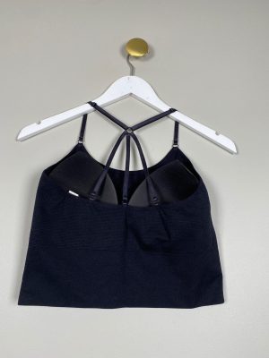 Famme str. L <br/> sort top med indlæg