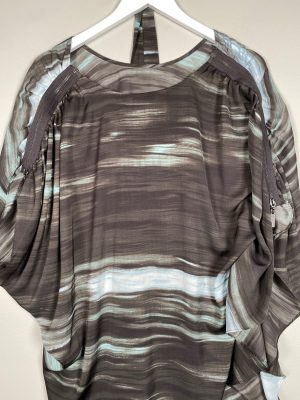 Karen by Simonsen str. 38 <br/> stribet kjole med lynlåsdetalje og bindebånd