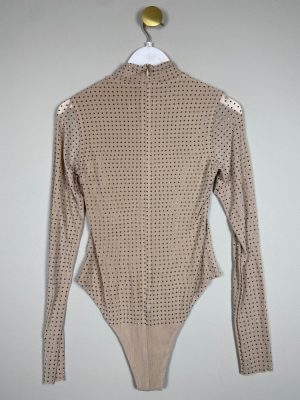 Copenhagen Muse str. S <br/>  beige bodystocking med facetspejlsten