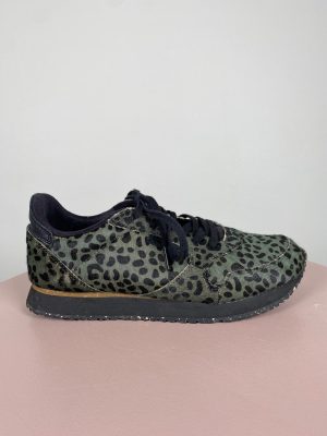 Woden str. 38 <br/> grønne sneakers med dyrprint
