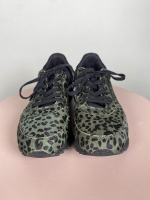 Woden str. 38 <br/> grønne sneakers med dyrprint