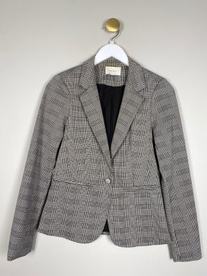 Neo Noir str. S <br/> sort grå ternet blazer