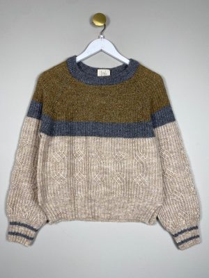 Isay str. S <br/> løs strikbluse 3 farver