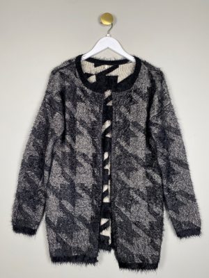 Pulz Jeans str. S <br/> sort råhvid cardigan