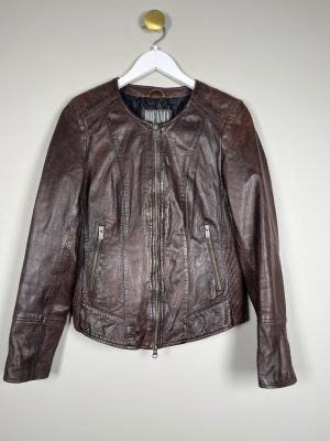 Jofama str. 38 <br/> brun læderjakke