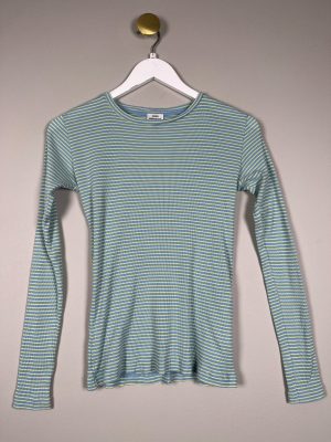 Mads Nørgaard str. S <br/>  stribet jersey, blå grøn