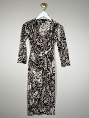 Star by Julien McDonald str. S <br/> kjole med drapering, slangeskindsmønstret