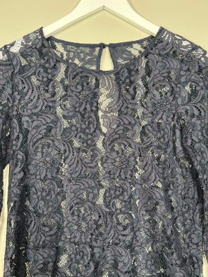 Modström str. M <br/> blå blondebluse