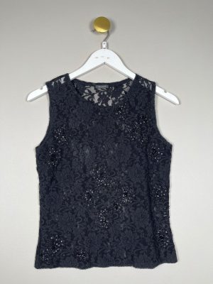 Sand str. XS/S <br/> sort blondetop