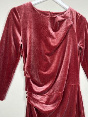 Inwear str. S <br/> mørkrosa velourkjole