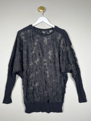 Nü str. S <br/> sort blondebluse